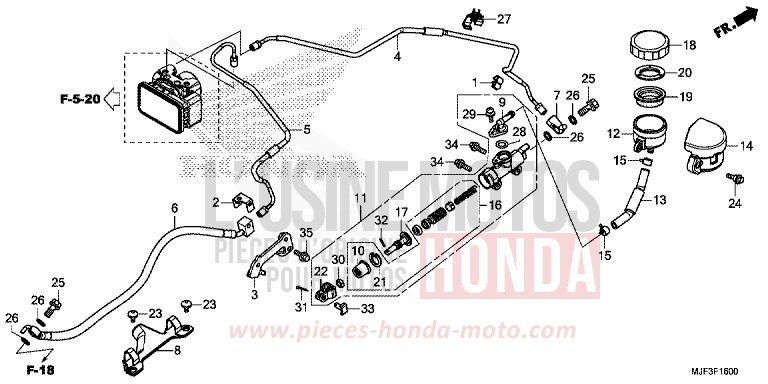 REAR BRAKE MASTER CYLINDER von CTX700 ABS PEARL FADELESS WHITE (NH341) von 2014